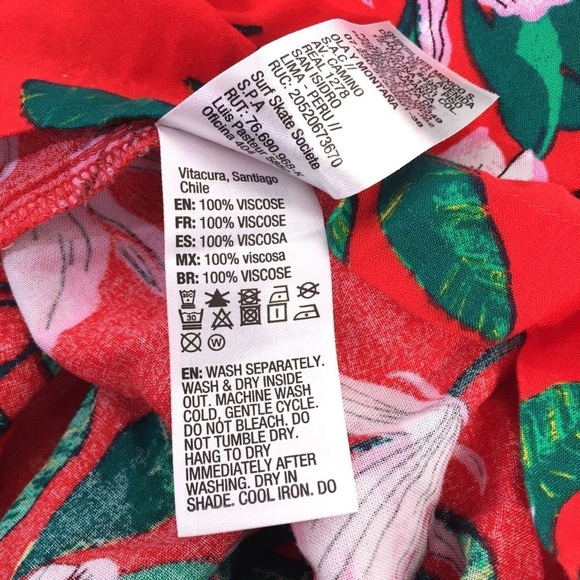 Roxy Red Vacation Floral Collared V Neck Sun Dress - Picture 8 of 8